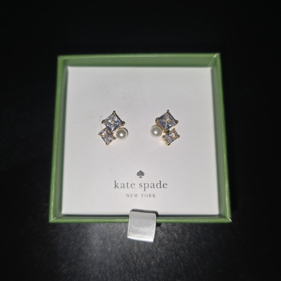 kate spade Jewelry - Kate Spade Victoria Pearl and CZ Earrings, New in Lime Green Gift Box